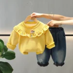 Winter Kids’ Floral Lace Round Neck Sweater Set - Image 4