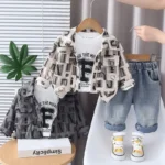 Children Cartoon Suit & Long Sleeve Trousers